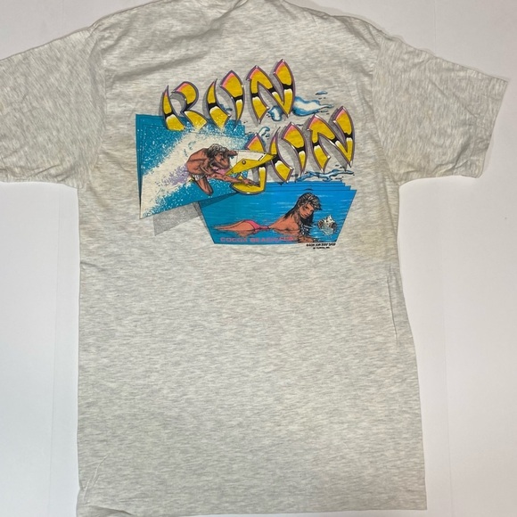 Vtg 90s Ron Jon Surf Shop Pocket T-Shirt Single Stitch - Picture 4 of 6